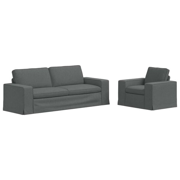 vidaXL Sofa 2 pcs Tamno siva 182 x 80 x 82 cm tkanina