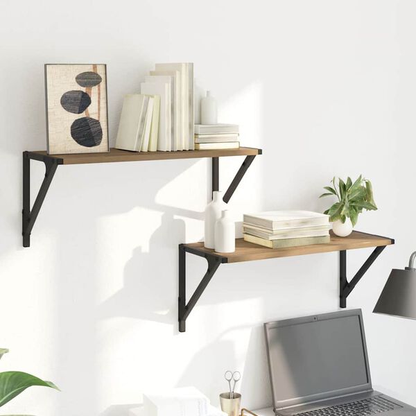 vidaXL Police na zidu Zidne 2 pcs Umjetnički hrast 60 x 25 x 25,5 cm