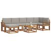 vidaXL Set vanjskih sofa s jastukom 8 pcs Prirodna i svijetlo siva