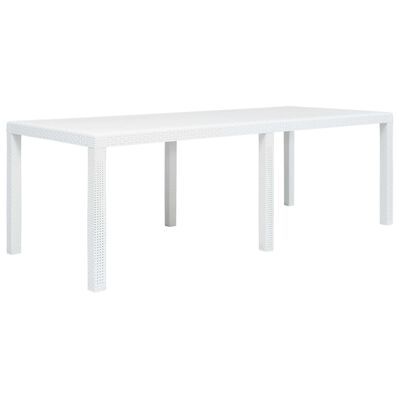 vidaXL Vrtni stol bijeli 220 x 90 x 72 cm plastika s izgledom ratana