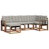 vidaXL Set vanjskih sofa s jastukom 6 pcs Prirodna i svijetlo siva