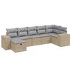vidaXL 7-dijelni set vrtnih sofa s jastucima bež od poliratana