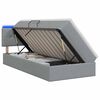vidaXL LED krevet za pohranu s madracem Svjetlosiva 90 x 190 cm