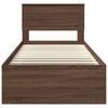 vidaXL Krevetna konstrukcija s uzglavljem Smeđi hrast 100 x 200 cm