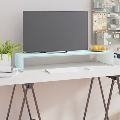 vidaXL Stalak za TV/monitor stakleni zeleni 90 x 30 x 13 cm