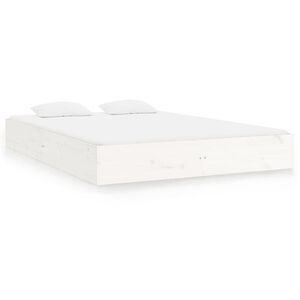 vidaXL Okvir za krevet od masivnog drva bijeli 200 x 200 cm