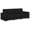 vidaXL Sofa 3 pcs Crna 220 x 80 x 84 cm Platnasta tkanina