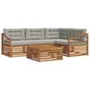 vidaXL Set vanjskih sofa 5 kom. Prirodna i svijetlo siva