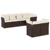 vidaXL 7-dijelni set vrtnih sofa od poliratana s jastucima smeđi