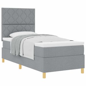 vidaXL Krevet s opruga kutije Svijetlo siva 100 x 200 cm tkanina