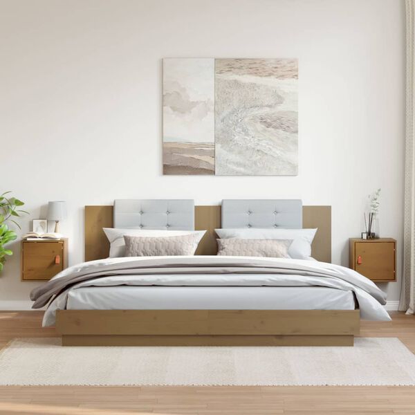 vidaXL Zidni ormarići 2 kom boja meda 31,5x30x30 cm masivna borovina