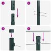 vidaXL Stup za ogradu 26 pcs Zelena 3.2 x 3.2 x 170 cm Čelik