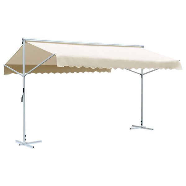 vidaXL Samostojeća tenda 500 x 300 cm krem