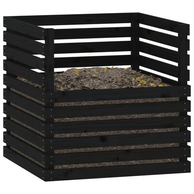 vidaXL Komposter crni 80 x 80 x 78 cm od masivne borovine