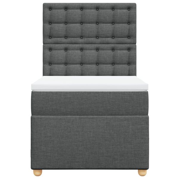 vidaXL Krevet s oprugama i madracem tamnosivi 100 x 200 cm od tkanine