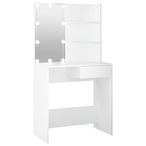 vidaXL Toaletni stolić s LED svjetlima bijeli 74,5 x 40 x 141 cm