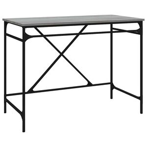 vidaXL Radni stol boja hrasta 100x50x75 cm konstruirano drvo i željezo