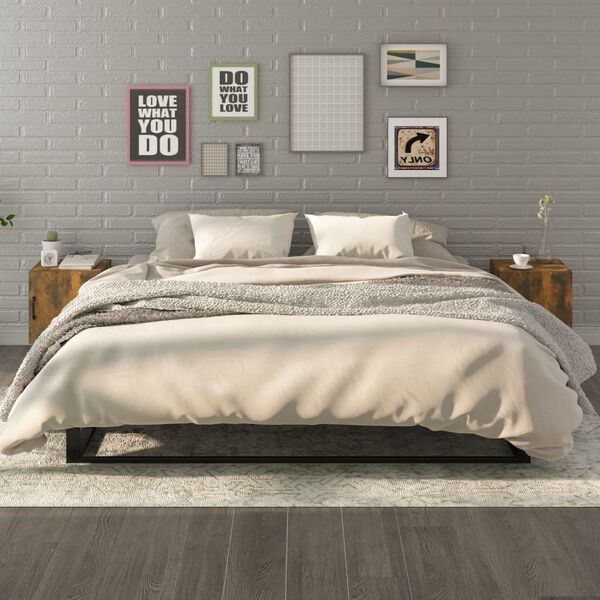 vidaXL Noćni ormarići 2 kom boja dimljenog hrasta konstruirano drvo