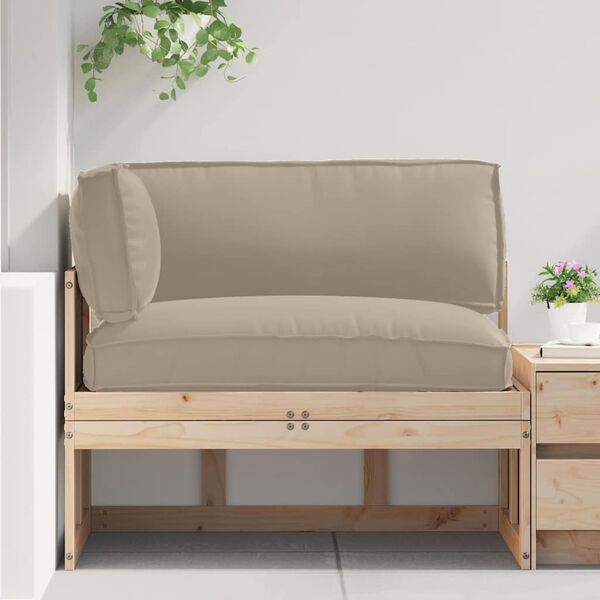 vidaXL Set jastučića za palete 3 pcs Sivo-smeđa Oxford tkanina