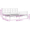 vidaXL Okvir kreveta s uzglavljem bijeli bračni od masivnog drva