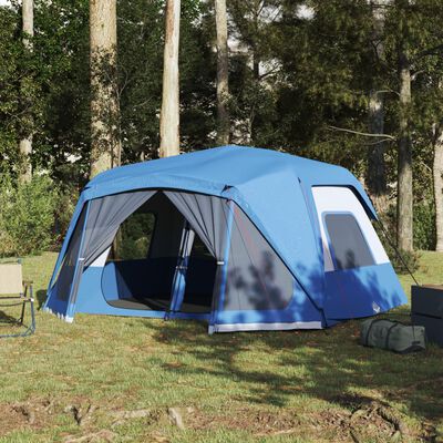 vidaXL Šator za kampiranje za 10 osoba plavi vodootporni
