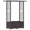 vidaXL Povi&scaron;eni krevet s mrežom i krovom Smeđa 124,5 x 40 x 136 cm PP