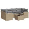 vidaXL 7-dijelni set vrtnih sofa od poliratana s jastucima bež