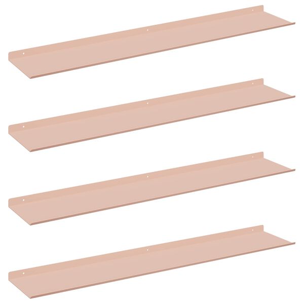 vidaXL Lebdeća polica Zidne 4 pcs Ružičasta 100 x 18 x 2,5 cm Čelik