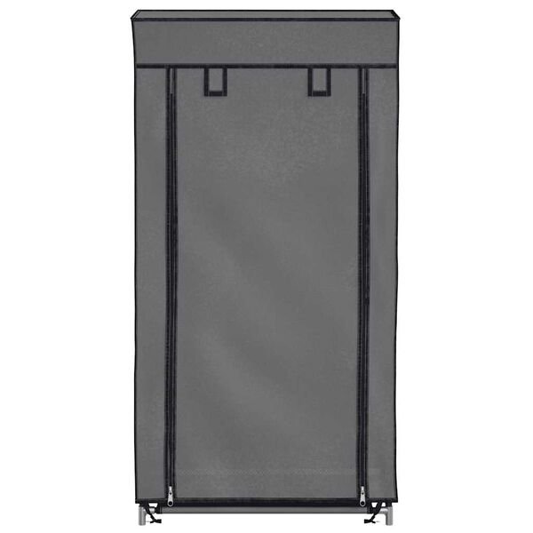 282430 vidaXL Shoe Cabinet with Cover Grey 58x28x106 cm Fabric