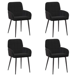 vidaXL Trpezarijske stolice 4 pcs Bar&scaron;un Crna 57 x 50 x 85 cm