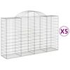 vidaXL Lučne gabionske ko&scaron;are 5 kom 200x50x120/140cm pocinčano željezo