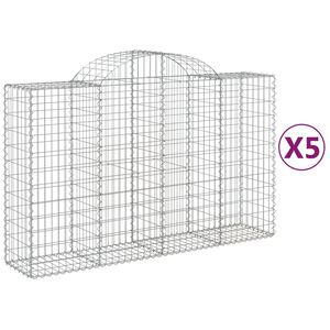vidaXL Lučne gabionske ko&scaron;are 5 kom 200x50x120/140cm pocinčano željezo