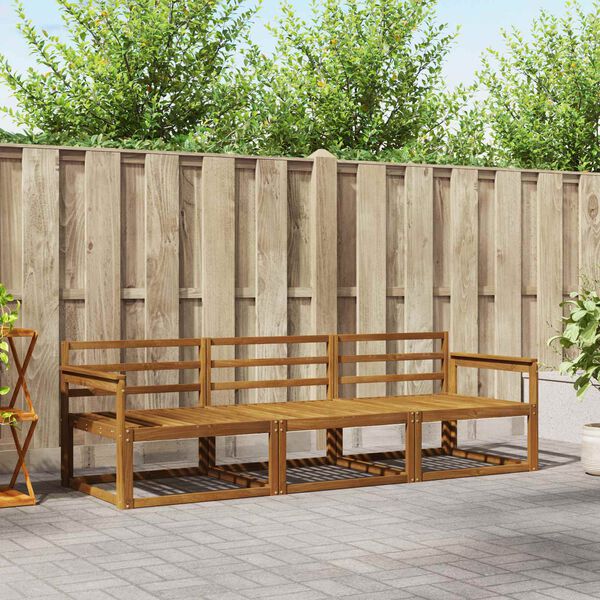 vidaXL Set vanjskih sofa 3 pcs Prirodna Čvrsto drvo akacije