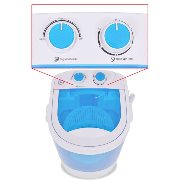 vidaXL Mini perilica rublja s jednim bubnjem 2,6 kg