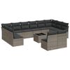 vidaXL 13-dijelni set vrtnih sofa od poliratana s jastucima sivi