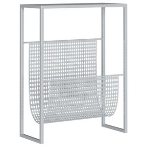 vidaXL Stalak za časopise srebrni 35 x 15 x 45 cm čelični