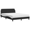 vidaXL Krevet s madracem Dover crno-bijeli 140 x 190 cm od umjetne kože