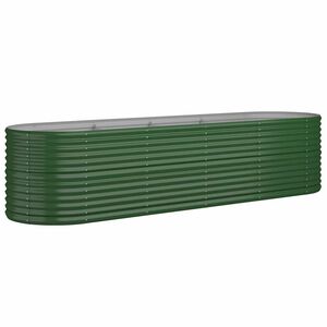 vidaXL Povi&scaron;ena vrtna gredica od pocinčanog čelika 296x80x68 cm zelena