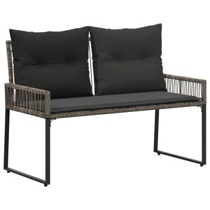 vidaXL Vanjska klupa s jastukom 4 pcs Siva i tamno siva poliratan