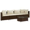vidaXL 5-dijelni set vrtnih sofa s jastucima poliratan smeđi