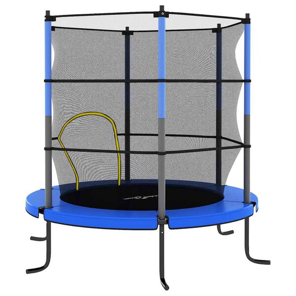 vidaXL Trampolin sa sigurnosnom mrežom okrugli 140 x 160 cm plavi