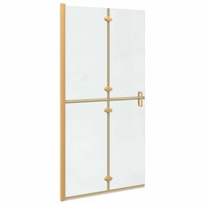 vidaXL Zid za walk-in tuš Zlatna i prozirna 100 x 190 cm