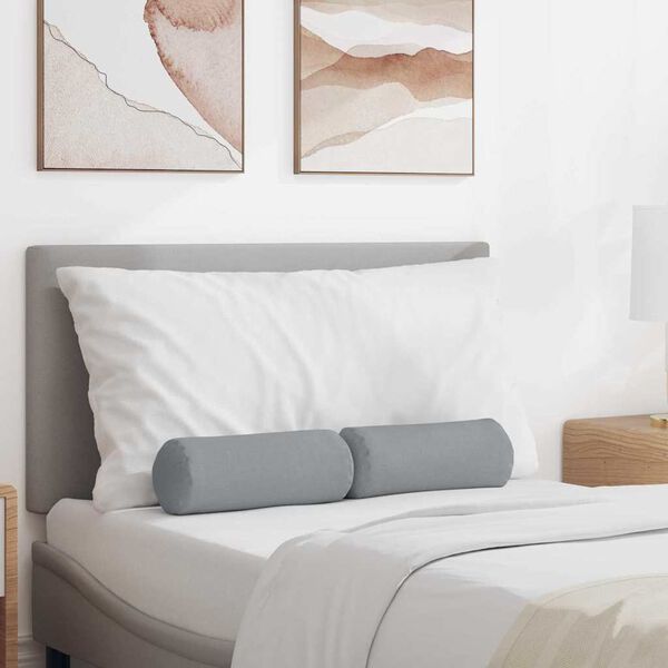 vidaXL Valjkasti jastučići 2 pcs Svijetlo siva Ø 15 x 40 cm tkanina