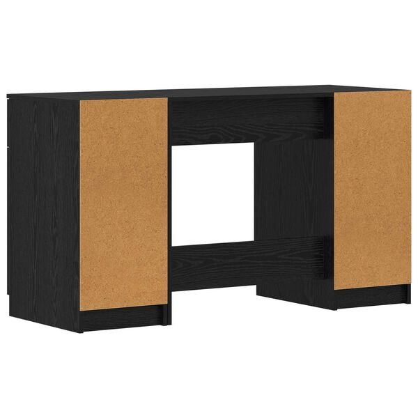 vidaXL Stol s ladicama Crni hrast 133 x 50 x 75 cm Konstruirano drvo