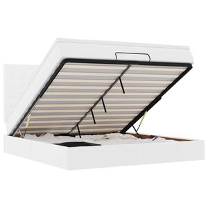 vidaXL Otomanski okvir kreveta s madraca bijela 160x200cm umjetna koža