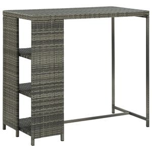 vidaXL Barski stol sa stalkom za pohranu sivi 120x60x110 cm poliratan