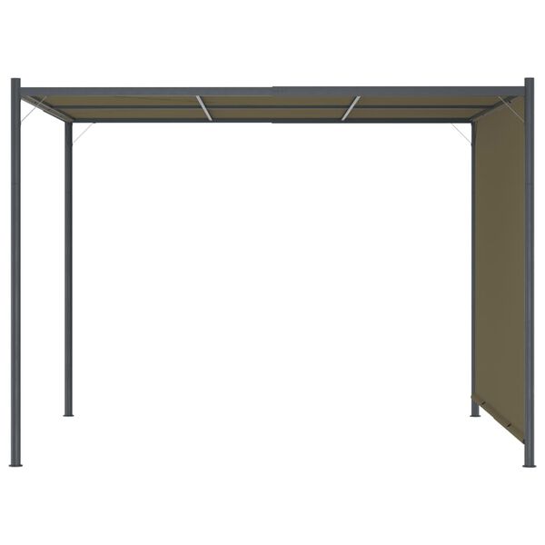 vidaXL Vrtna pergola s pomičnim krovom 3 x 3 m smeđe-siva 180 g/m²