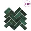 vidaXL Pločica riblja kost 10 pcs Tamnozelena 30 x 30 cm