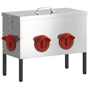 vidaXL Hranilica za piliće Srebrno 41,5 x 20,5 x 33 cm Cinkani čelik