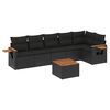 vidaXL 7-dijelni set vrtnih sofa od poliratana s jastucima crni